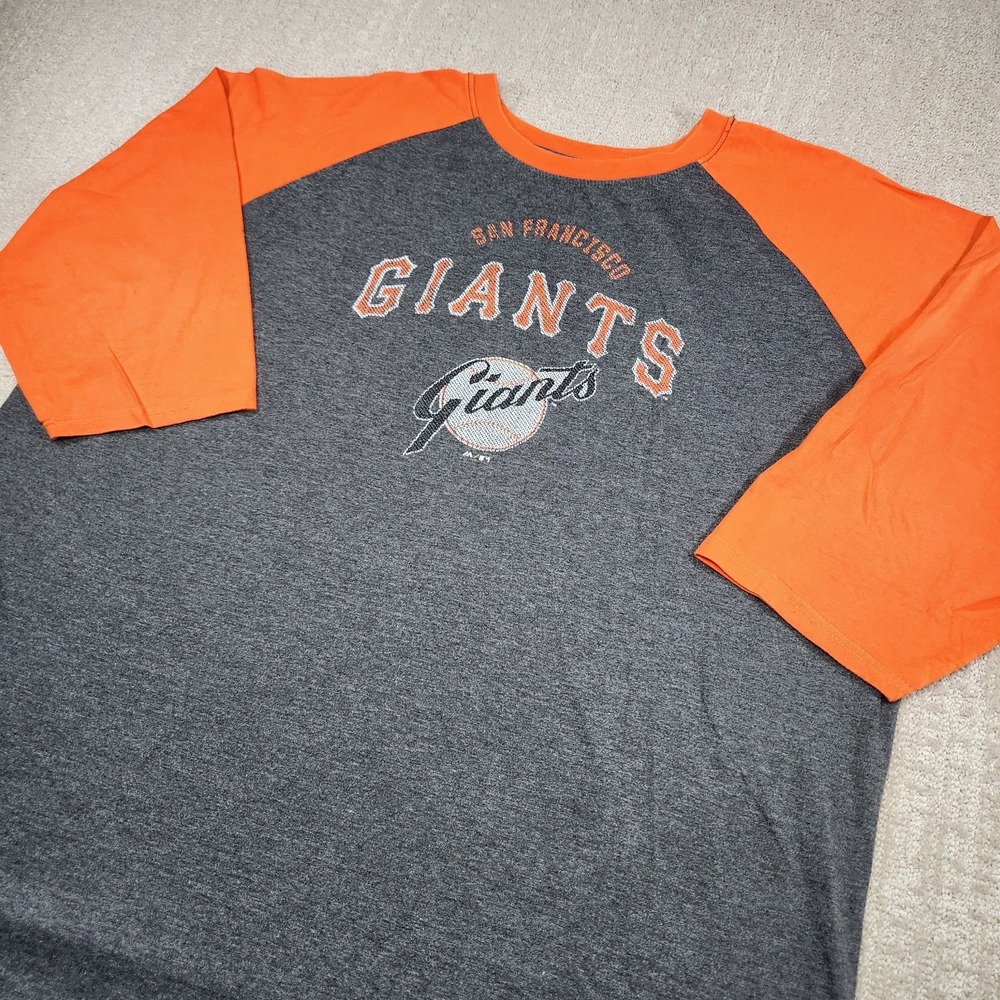 San Francisco‎ Giants Shirt Men 3XLT Cooperstown Collection Baseball Raglan Gray